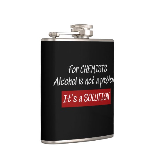 Chemicaliënchemicaliën in alcohol heupfles (Rechts)