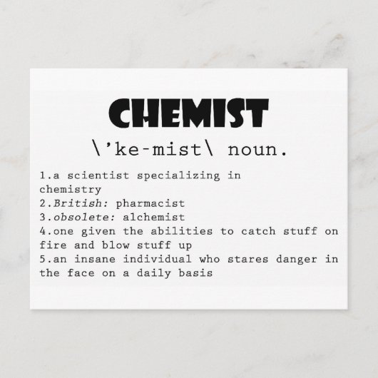 Chemicaliëndefinitie Briefkaart (Voorkant)