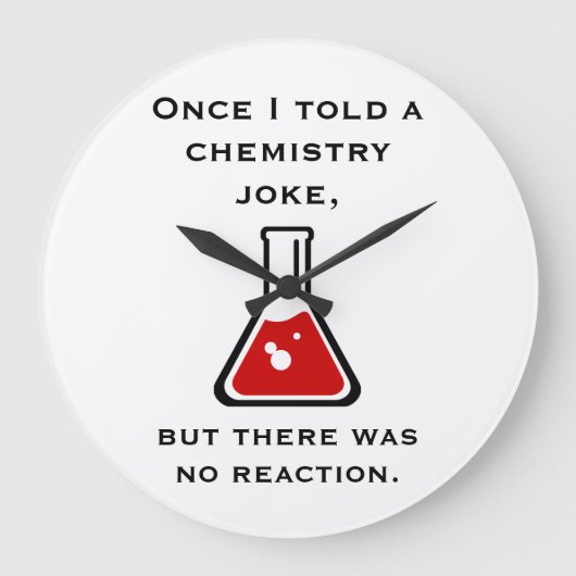 Chemicaliëndocent Chemist Funny Gift Clock Grote Klok (Voorkant)