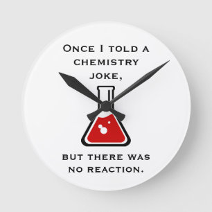 Chemicaliëndocent Chemist Funny Gift Clock Ronde Klok