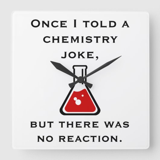 Chemicaliëndocent Chemist Funny Gift Clock Vierkante Klok (Voorkant)