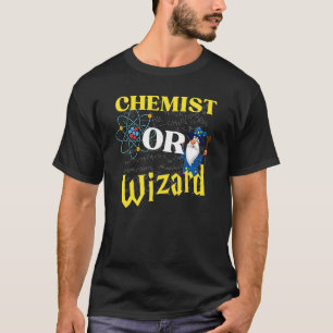 Chemicaliënleraar of tovenaar, alchemie of magisch t-shirt