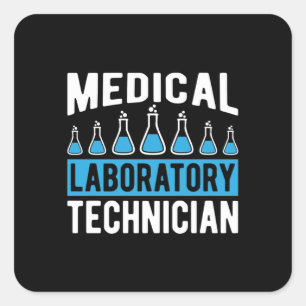 Chemicaliëntechnicus van het laboratorium voor tec vierkante sticker