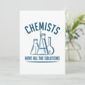 Chemici hebben alle oplossingen bedankkaart (Staand voorkant)