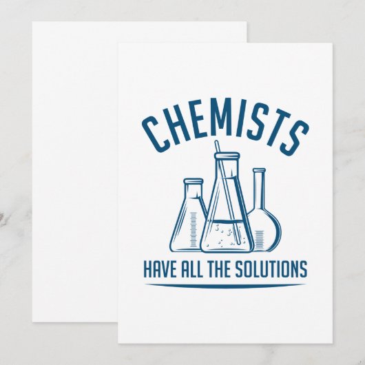 Chemici hebben alle oplossingen bedankkaart (Voorkant / Achterkant)