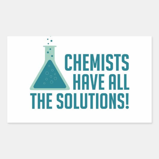 Chemici hebben alle oplossingen rechthoekige sticker (Voorkant)