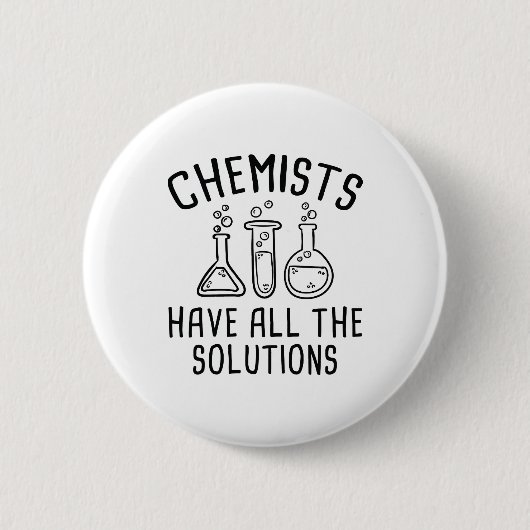 Chemici hebben alle oplossingen ronde button 5,7 cm (Voorkant)