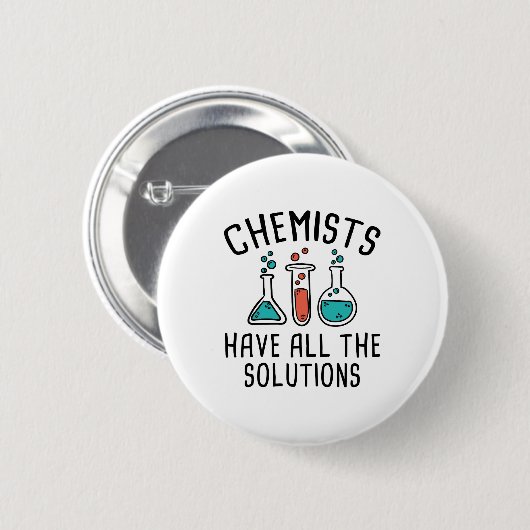Chemici hebben alle oplossingen ronde button 5,7 cm (Voorkant /achterkant)