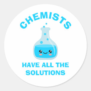 Chemici hebben alle oplossingen ronde sticker