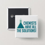 Chemici hebben alle oplossingen vierkante button 5,1 cm (Voorkant /achterkant)