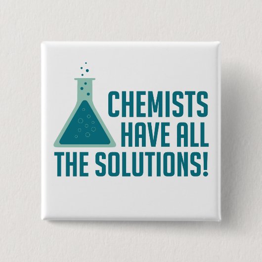 Chemici hebben alle oplossingen vierkante button 5,1 cm (Voorkant)