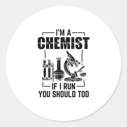 chemicus | Studenten wetenschappen en chemie Gifte Ronde Sticker (Voorkant)