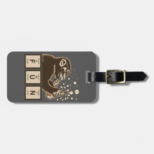 Chemie aap ontdekte plezier bagagelabel (Voorkant horizontaal)