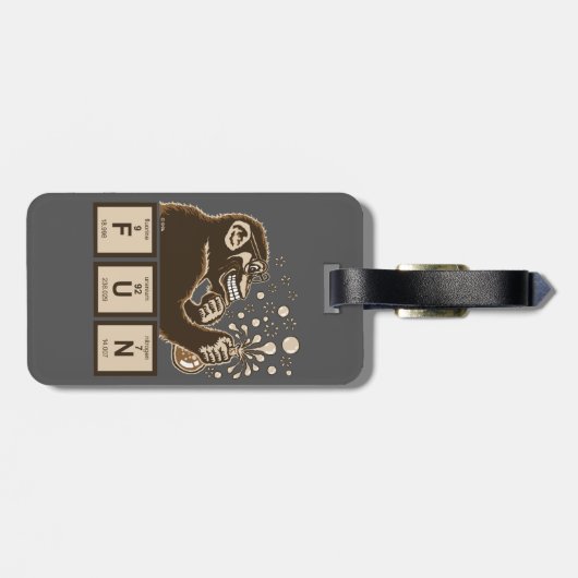 Chemie aap ontdekte plezier bagagelabel (Achterkant horizontaal)