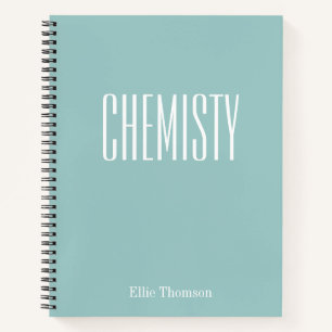 Chemie Blank en Gelinieerd Papier Aqua Blauwe Naam Notitieboek