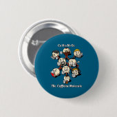Chemie cafeïne molecule grappige wetenschap geek k ronde button 5,7 cm (Voorkant /achterkant)