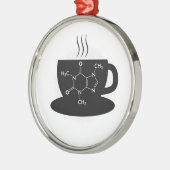 Chemie cafeïne molecule metalen ornament (Links)