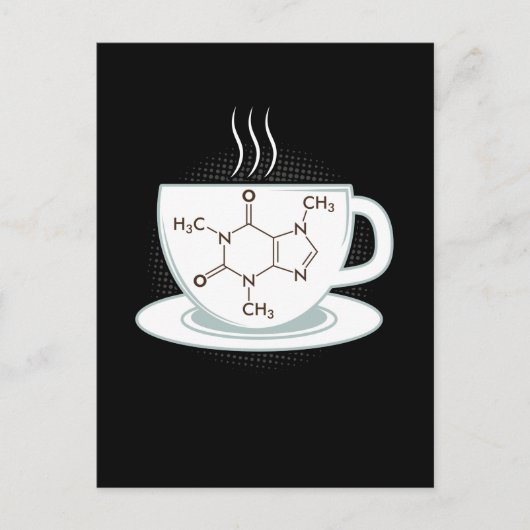 Chemie Caffeine Molecule Briefkaart (Voorkant)