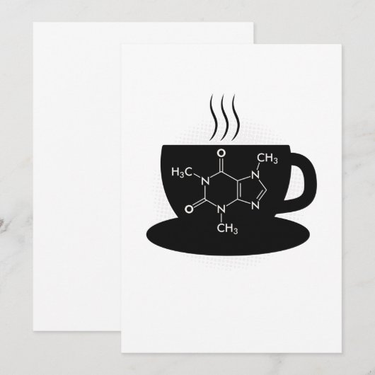 Chemie Caffeine Molecule Kaart (Voorkant / Achterkant)