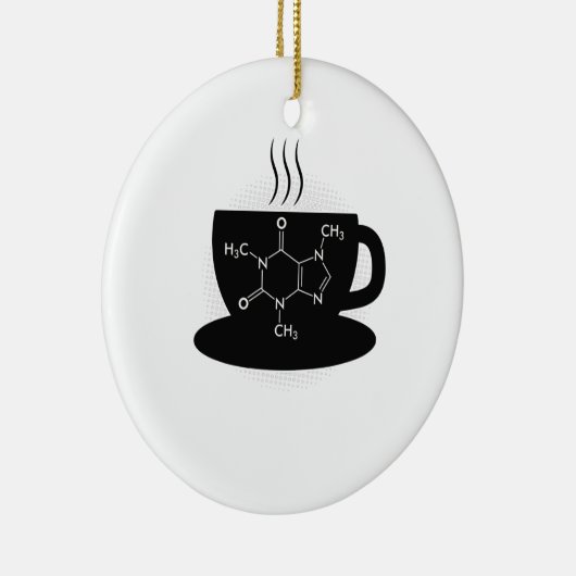 Chemie Caffeine Molecule Keramisch Ornament (Rechts)