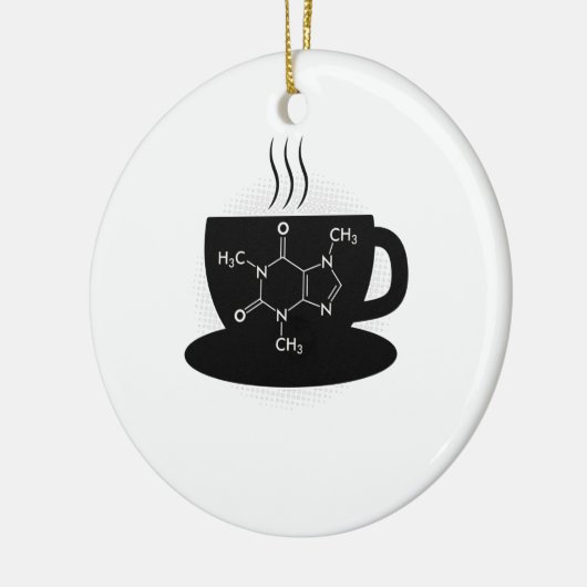 Chemie Caffeine Molecule Keramisch Ornament (Links)