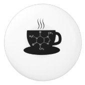 Chemie Caffeine Molecule Keramische Knop (Voorkant)