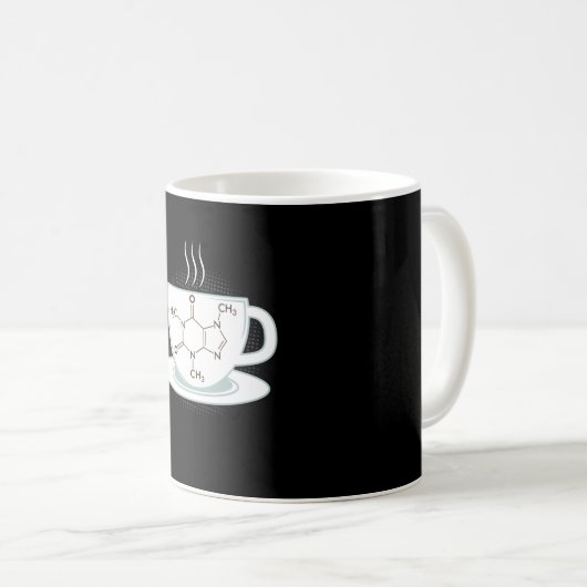 Chemie Caffeine Molecule Koffiemok (Voorkant rechts)