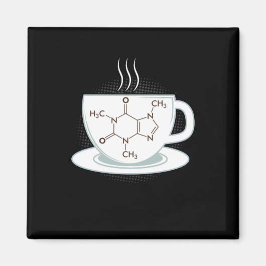 Chemie Caffeine Molecule Magneet (Voorkant)