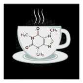 Chemie Caffeine Molecule Perfect Poster (Voorkant)