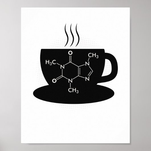 Chemie Caffeine Molecule Poster (Voorkant)