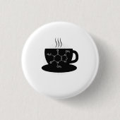 Chemie Caffeine Molecule Ronde Button 3,2 Cm (Voorkant)
