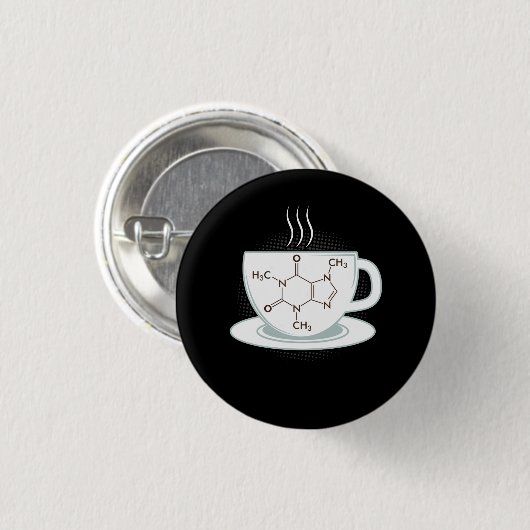 Chemie Caffeine Molecule Ronde Button 3,2 Cm (Voorkant /achterkant)