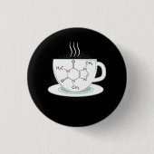 Chemie Caffeine Molecule Ronde Button 3,2 Cm (Voorkant)