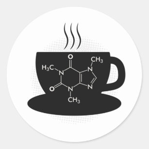 Chemie Caffeine Molecule Ronde Sticker