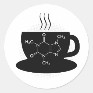 Chemie Caffeine Molecule Ronde Sticker