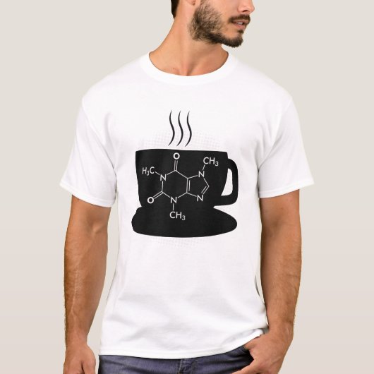 Chemie Caffeine Molecule T-shirt (Voorkant)