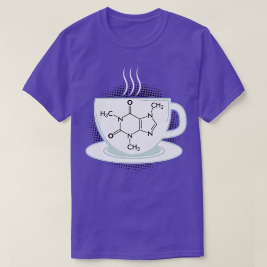 Chemie Caffeine Molecule T-shirt (Design voorkant)