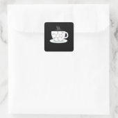 Chemie Caffeine Molecule Vierkante Sticker (Tas)