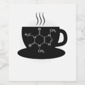 Chemie Caffeine Molecule Wijn Etiket (Enkel label)