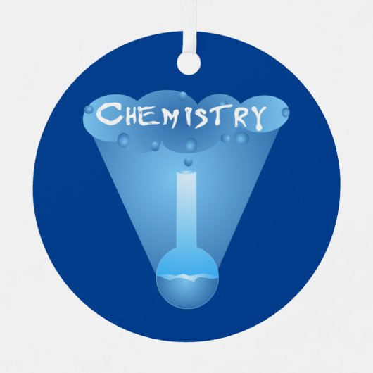 Chemie Cloud Beaker Metalen Ornament (Voorkant)