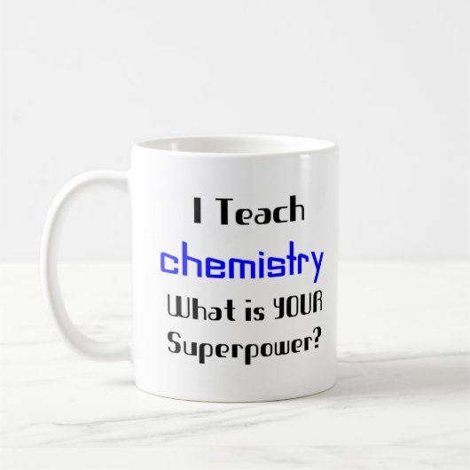 chemie doceren koffiemok (Links)