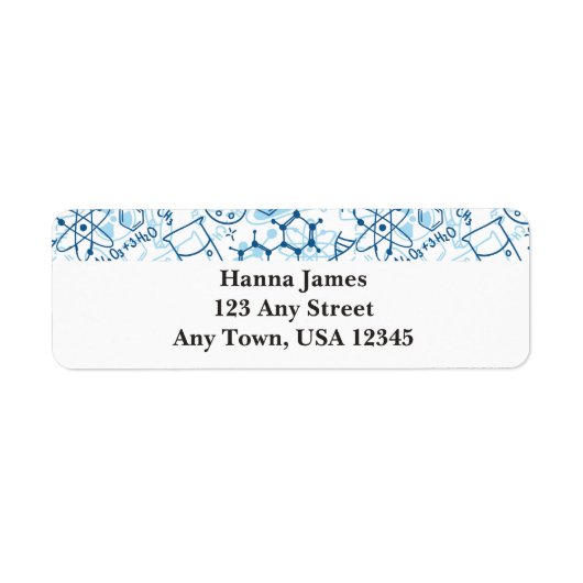 Chemie Doodle Pad Tekening Gepersonaliseerde tekst Etiket (Voorkant)