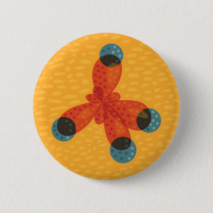 Chemie freak oranje methaan molecuul ronde button 5,7 cm