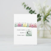 Chemie, gespeld met elementen briefkaart (Staand voorkant)