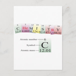 Chemie, gespeld met elementen briefkaart