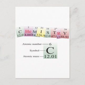 Chemie, gespeld met elementen briefkaart