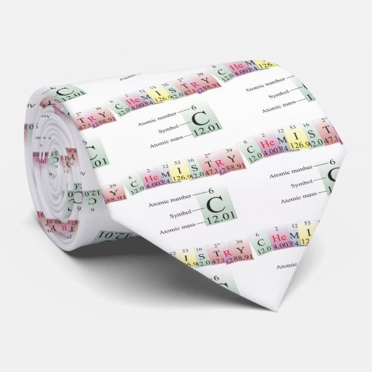 Chemie, gespeld met elementen stropdas (Opgerold)