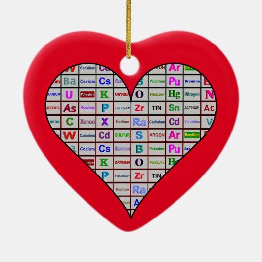 Chemie Hart Elementen Keramisch Ornament (Achterkant)