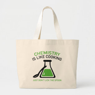 Chemie is als koken grote tote bag