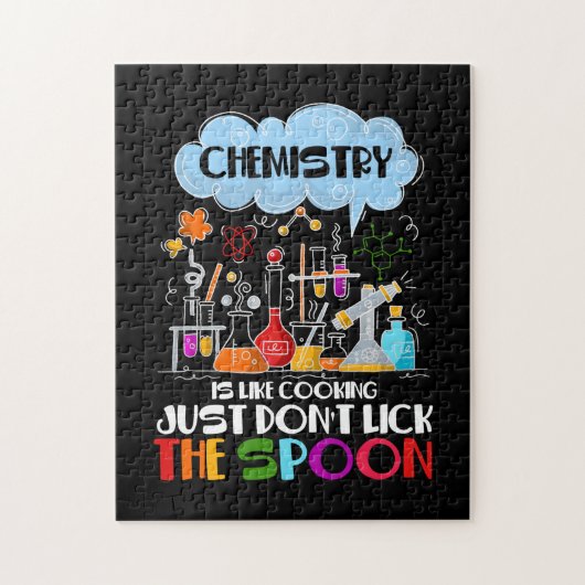Chemie is als Koken, lik gewoon niet op Spoon Legpuzzel (Verticaal)
